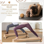 Balance Trainer Kit, 40 Inch Beech Wood Balance Beam with Adjustable Foot Trainers and Cork Massage Ball for Ankle Strengthening and Plantar Fasciitis Relief