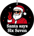 Jabihome Christmas Ornaments 2025, Exchange for Women, Men, Collectible Dated Year Ornaments for Tree, Unique Acrylic Suncatcher, Printed Stained Glass Effect Decor (Santa Black)