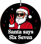 Jabihome Christmas Ornaments 2025, Exchange for Women, Men, Collectible Dated Year Ornaments for Tree, Unique Acrylic Suncatcher, Printed Stained Glass Effect Decor (Santa Black)