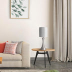 3 Way Touch Control Table Lamp, Dimmable Bedside Desk Lamp with Metal Base Modern Nightstand Lamp Stylish Grey Shade Simple Side Table Lamp for Bedroom, Living Room, Office or Den LED Bulb Included