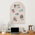 Large Cork Board for Wall & Office Decor, 36" x 24" Arched Felt Bulletin Board Pin Board Vision Board with 30 Pins – 6 Customizable Wall Tiles for Office Home Bedroom, Photo & Picture Display