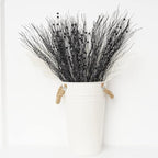 SLK 16-Pack Artificial Glitter Berry Stem Ornaments, Christmas and Halloween Decorative Glittery Twigs, Picks, Branches for Tree, Wreath, Small Vase, Halloween Party (Black)