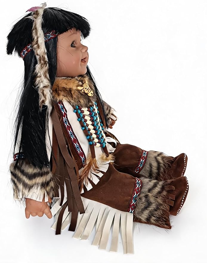 22" Collectible Native American (Indian) Vinyl Doll - VM221076 (Harsha)