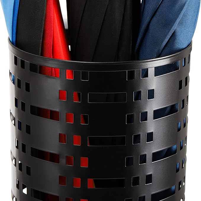 Jucoan Metal Round Umbrella Stand Rack, 16.5 x 6 Inch Free Standing Umbrella Holder for Canes Walking Sticks for Entryway, Home, Office Decor