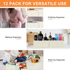 Clothes Organizer, Storage Drawer, 12 Piece Fabric Drawer Organizer Foldable Wardrobe Divider for Clothing, Underwear, Socks, Bra and Scarf, Home Storage Box in Drawers and Closet