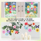 Colingmill 60 Pcs Summer Ornaments for Tree 3.15'' Summer Wooden Flower Butterfly Sunflower Ornaments Spring Wood Hanging Tree Decoration for Birthday Wedding Baby Shower Party Decoration