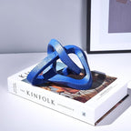 LCCCK Infinity Knot Sculpture Blue Knot Decor Object, Abstract Knick Knacks Coffee Table Modern Statue, Navy Blue Sculpture for Home Living Room Table Ornaments and TV Stand Bookshelf Decorative