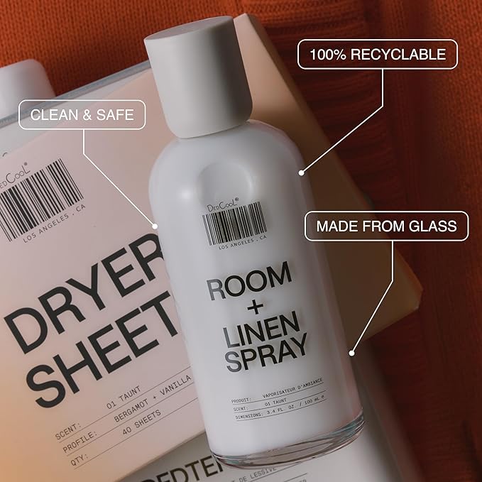 DedCool Room + Linen Spray in 01 Taunt | Natural Fabric Spray | Non-Toxic, Essential Oil Infused | Freshens Home, Bedding, Couch, Closet & Bath | 3.4 fl oz