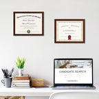 upsimples Certificate Frame with High Definition Glass, 8.5 by 11 Picture Diploma Document Frames for Wall and Tabletop, Mahogany 5 Pack