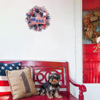 Patriotic Wreath for Front Door Red White Blue Wreath 4th of July Wreaths for Door Wall Memorial Day Decor Independence Day Hanging Decoration for Outside Home Farmhouse Holiday (USA)