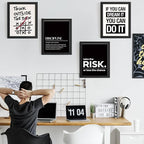 DSHFG Inspirational Office Motivational Wall Art Decor Prints Set of 4, Black Motivational Wall Decor Trendy Retro Posters for Office Home Decor, 12x16 Unframed
