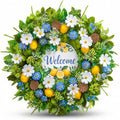 Spring Summer Wreaths for Front Door 24 Inch,Summer Wreath with Artificial Lemon,Daisy,Hydrangea & Lotus Pods,Door Wreath for Indoor Outdoor Farmhouse Home Decor