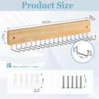 Tie Rack Belt Hanger Wall Mounted, Lomrsiul Non Slip 180 Degree Rotating Tie Organizer for Men Closet with 18 Hooks Closet Organizers and Storage for Tie Belt Necklace Purse Scarf Bag Natural 2 Pack