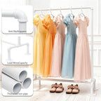 Kids Pipes Dress up Clothing Rack, Kids Clothes Rack, Child Garment Rack, Hanging Clothes Rod Storage Shelf Organizers Shelves Shelving, White Metal