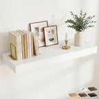 FLYJOE 36 Inch Long Floating Shelves for Wall Set of 1, 12" D Wood Grain Bathroom Shelves with Invisible Brackets, Easy Install Engineered Wood Storage Shelves for Kitchen, Living Room, Bedroom