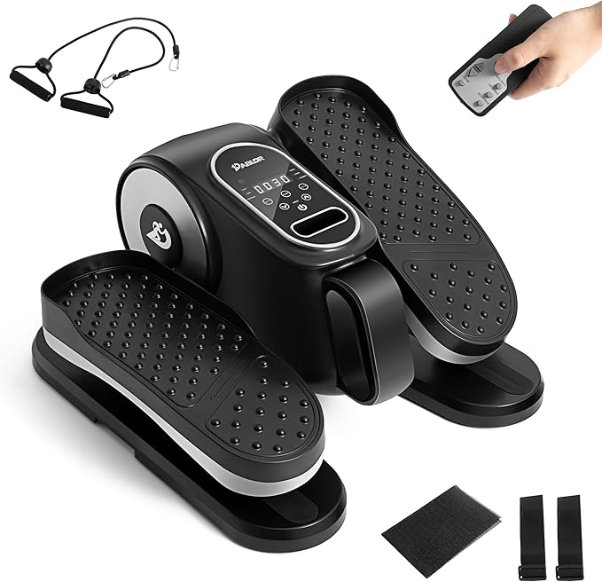 Under Desk Elliptical Machine, Eliptical Leg Exerciser As Seen On TV with Remote,12 Speed Levels for Whole Family,Forward & Reverse Direction, Auto & Manual Mode, Quiet Portable Machine, Home & Office