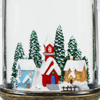 GenSwin Christmas Snow Globes with Music Timer and USB Rechargable Cable, Christmas Lantern Decorations Indoor, 1 Pcs Christmas Music Box with House and Christmas Tree Design for Decor