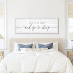 Give It to God and Go to Sleep Sign Framed Large 41''×15'' Above Bed Wall Decor for Bedroom Farmhouse Wall Decor Guest Room Decor Rustic Master Bedroom Wall Decoration Wood Wall Art (white frame)