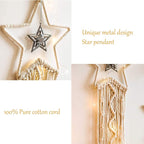 Tarklanda Moon Star Dream Catcher Decor, 2pcs Boho Home Moon Star Dreamcatcher, Macrame Wall Hanging Boho Home Decor for Kids Baby Bedroom Birthday Gift for Mother Women Girls Friends Craft