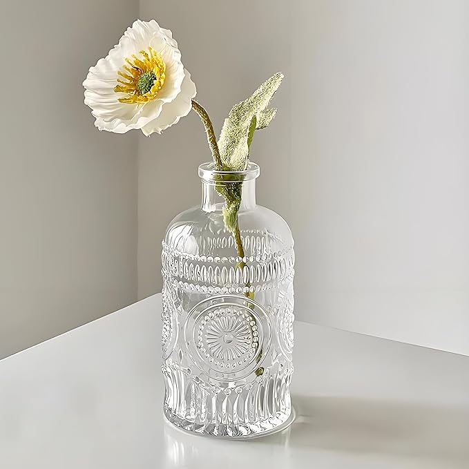 4-Piece Modern Transparent Glass Rectangular Propagation Vase Set for Indoor Use, Holds Water, Perfect for Home Decor, Table, Shelf, Desk, Office