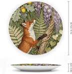 Art Nouveau William Morris Flowers And Foxes Vintage Plates of 6", 7", 8", 10", Custom Christmas Bone China Decorative Plate, Custom Gifts, Office Festival Decorations Household, with Display Stand