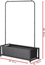 SUOERNUO Garment Rack for Hanging Clothes Rack Heavy Duty Portable with Bottom Metal Shelf Drying Coats Shirt,Black (Black Bag)