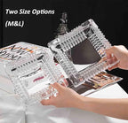 Handmade Glass Ashtray, Ashtray Ash Holder for Indoor or Outdoor Patio Desktop Office Smokers, Ash Tray for Tabletop Home Office Decor (Crystal, XL)