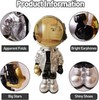 Dosker Astronaut Statues Spaceman Sculpture Polyresin Arts Gifts Silver Figurine Ornament Room Decor for Men,Home and Crafts Desktop Accessories Tabletop Decoration, Living Room, Office, Bookshelf
