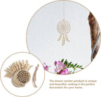 ARTIBETTER Mini Dream Catcher 20pcs Set, DIY Home Decoration Pendant Wooden Accessories Timber Wall Ornaments Dream Catcher (Beige, Third Pattern)