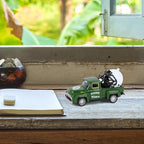 Football Metal Truck with White Football Helmet Farmhouse Vintage Green Truck Decor for Room Farm Metal Car Home Decors Mini Vintage Car Collectible Gift for Home Desk Bookshelf