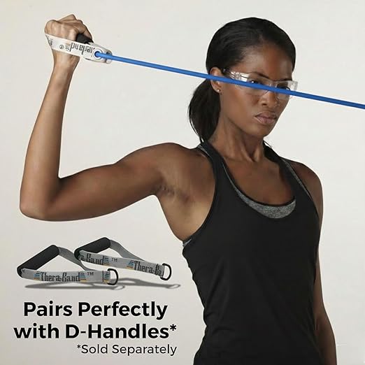 THERABAND Latex Resistance Tubing, Blue, Extra Heavy, Level 4, 25 ft Roll, Professional Grade for Upper and Lower Body Workouts, Cut-to-Length, Color-Coded Resistance Levels