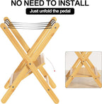 Luggage Racks Set Of 2 Suitcase Stand Foldable With Storage Shelf For Guest Room Hotel Essentials Solid Bamboo Heavy-Duty Item Holder Natural