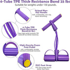 Multifunctional Pedal Resistance Band with Handle,4/6/8 Tubes for All Weights,Upgrade Heavy-Duty TPE Tubes with 300% Stretch for Full Body Workouts.