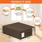 WOWBOX Sheet Organizers and Storage,Closet Bed Sheet Organizer Under Bed Storage and Organization with Label Cards & Clear Window for Bedding Sheets,Duvet Covers,Blankets (6 Pack，Brown)