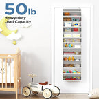 Over The Door Organizer, 6 Shelf Door Hanging Organizers with 6 Large Capacity Pockets, Behind Door Storage Hanging Shelves for Closet Wall Bathroom Bedroom Nursery