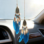 Mini Dream Catcher for Car Rear View Mirror Accessories - Handmade Small Dreamcatchers Boho Car Charm Interior Decor(Blue)