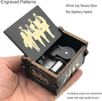 Pursuestar TheBeatles Let It Be Wind Up Music Box, Vintage Engraved Wood Mechanism Musical Gifts for Mother's Day Valentine's Day Christmas Thanksgiving