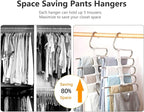 Kalimdor Pants Hangers 2 Pack Space Saving Metal Closet Organizer,Clothes Pants Hangers,Anti-Slip Design,Closet Organizers and Storage for Pants Jeans Skirts Scarf Legging