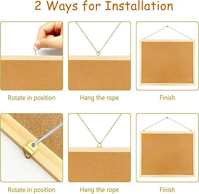 Lyellfe 3 Pack Cork Boards for Walls, 24''L x 16''W Large Bulletins Board with Frame, Push Pins, Thick Notice Board for Office School Home Decor, Two-Side Cork
