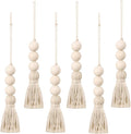 BESPORTBLE 6pcs Wood Bead Garland Ornaments Farmhouse Beads with Tassel Hanging Decoration for Closet Handle Door Handle