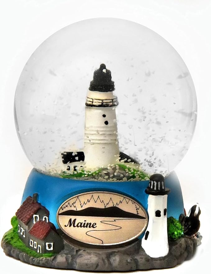 Maine Lighthouse Snow Globe by Animals Forever