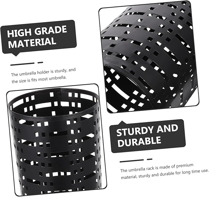 OUNONA Umbrella Bucket Umbrella Bin Umbrella with Storage Umbrella Stand Base Umbrella for Rain Umbrella Umbrella for Chair Drainers Umbrella Holder Metal Iron Bucket Wrought Iron Black