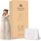Gifts for Mom from Daughter - Sculpted Hand-Painted Mother and Daughter Figurines, Perfect for Birthday, Mother's Day, Thanksgiving and Christmas.