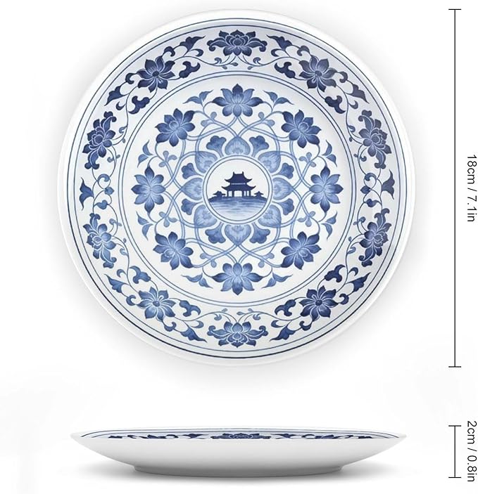 Chinese Style Blue And White Pattern-Q9 Bone China Decorative Plate, 7inch Wall Art Home Decor