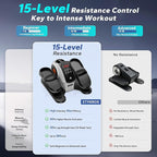 Under Desk Elliptical Machine, Ellipse Leg Exerciser As Seen On Tv While Sitting for Seniors, Pedal Exerciser with 15 Level Adjustable Resistance & 5 Auto Mode Fully Assembled Home Office