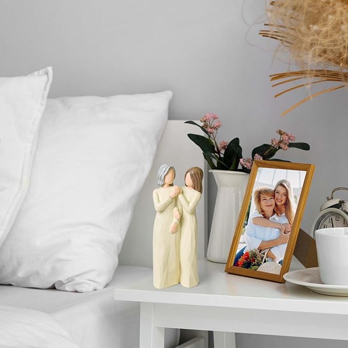 Mom Birthday Gifts from Daughter, Mother Gift for Mothers Day Christmas of The Bride Gifts Expresses Caring Relationship Between Adult Mother Daughter Figurines