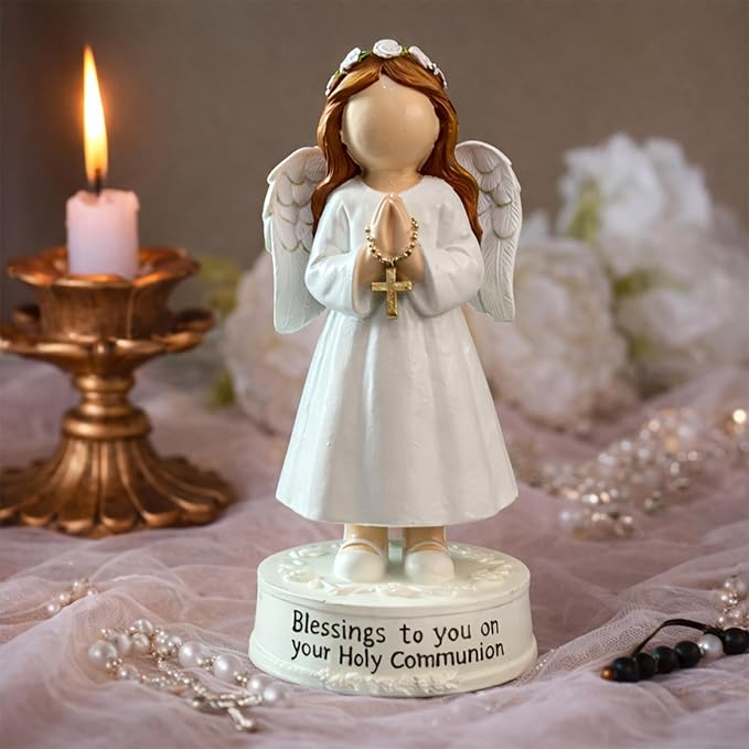 First Communion Statue for Girls, First Communion Figurine, Holy Communi Gifts, 1st Holy Communi Gift for Girls, 1st Commun Decorations Gifts Girl, Goddaughter Gift