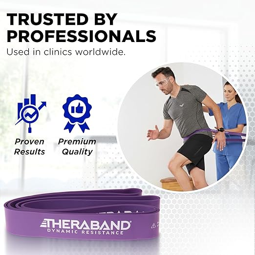 THERABAND High Resistance Band, Extra-Heavy Elastic Super Band for Full Body Workouts, Physical Therapy, Strength Training, Durable 41” Loop Exercise Band, 50 lbs Resistance
