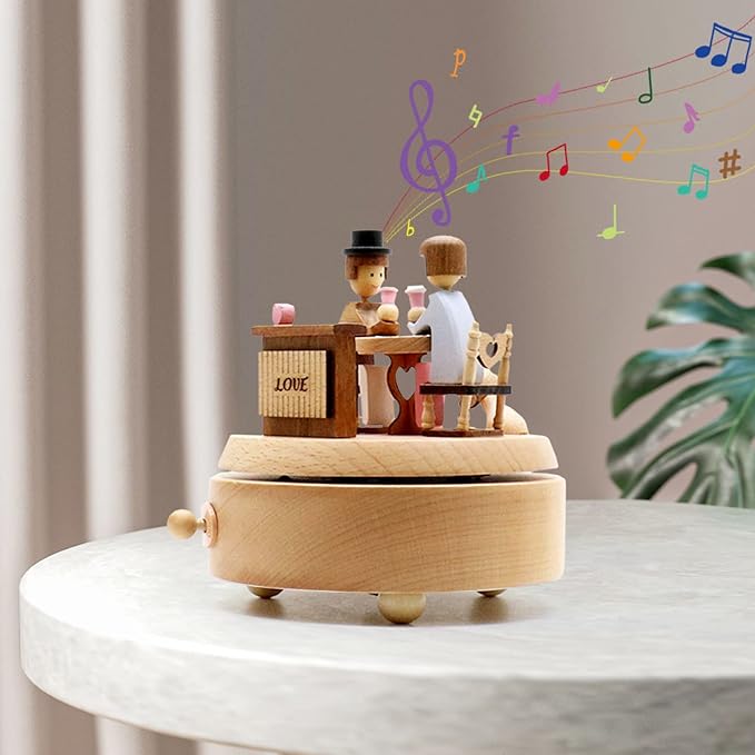 ROSIKING Classical Music Box Revolve Musical Boxes Christmas Birthday Valentine's Day Gifts for Lover, Boyfriend, Girlfriend, Husband, Wife Plays Can't Help Falling in Love