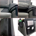Wanty Sofa Armrest Organizer Couch Arm Chair Caddy Sofa Cover Storage Holder for Remote Control Magazine Book Smart Phone Tablet Drinks and Water Bottle (Black)
